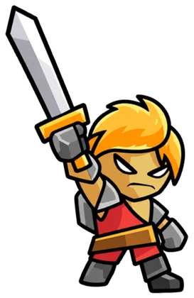 The Adventurer, sword raised in victory